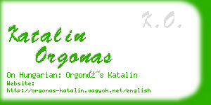 katalin orgonas business card